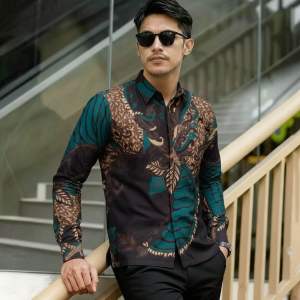 COD bayar di tempat - Kemeja Pria Motif Batik Terbaru - Batik Pria Lengan Panjang Ukuran M L XL XXL