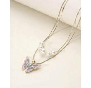 สร้อยคอเอริน่า ตรงปก 🦋 ส่งไว พร้อมกล่อง ส่งวันต่อวัน✅ สร้อยคอบาร์บี้ สร้อยไข่มุก+ผีเสื้อ