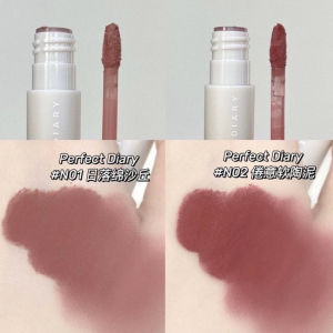Perfect Diary Velvet Lip Glaze N04 Soft Clay Lip Mud N02 Matte White Lipstick Long Lasting for Women Students Beauty Makeup Tools