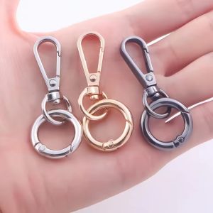 3Pcs Metal Swivel Snap Hooks Double Opening Key Chain Clip with Key Ring for DIY Crafts Lanyard Making