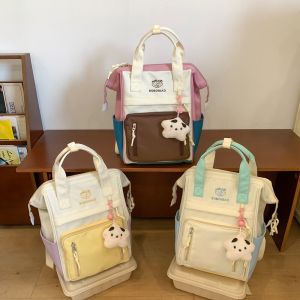 K-style Contrast Color Schoolbag Female K-style Student Travel Shoulder Bag Hand-Carrying Bag Mummy Baby Diaper Bag Outdoor Lightweight Backpack