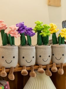 Bluebell Flower Doll Velvet Toy Dendranthema Ornamental Cactus Potted Plant Orchid Small Mushroom Display Bonsai Decoration