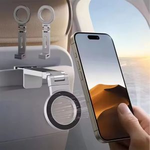 360° Rotation Magnetic Phone Holder for Airplane Tray Tripod Desk –Portable Airplane Phone Holder Mount For iPhone Smartphones