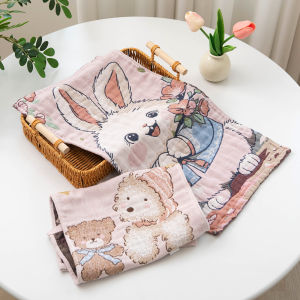 50x25cm Cartoon Baby Organic cotton Gauze Towel with 4-Layer Cotton Face Towel Burp Cloth