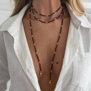 KunJoe Vintage Seed Beads Chain Long Choker Necklace Women Stackable Adjustable Sweater Chain 2026 Fashion Jewelry Accessories