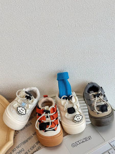 South Korea Kids Cartoon Sneaker Cute Boys and Girls Hiking Shoes Soft Bottom Baby Children Board Shoes Ugly and Cute Big Head