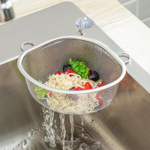Stainless Steel Kitchen Sink Strainer Triangle Drain Basket Fruit And Vegetable Washing Dishwashing Filter Leftovers Rack