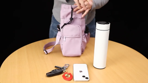 Nylon Water Bottle Bag Crossbody Insulated Cup Sleeve Adjustable Strap Daily Commute Use Easy