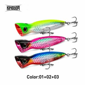 KINGDOM | Kingdom 3pcs Basstaor Popper Lure 95mm 16g 110mm 24g 130mm 32.5g Topwater Seabass Popper Fishing Lure For Big Game Fishing Lure