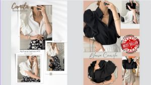 Atasan Modis Trendy Fashion Wanita Blouse Polos Camila