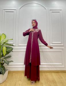 Gamis Melayu Bordir Putih Premium Raihanah Bazargamis77 Baju Kurung Malay Seragaman S/M/L/XL Jumbo