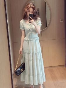 YIKEMAI | Elegant Slimming Bubble Sleeve Dress