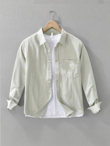 Casual Fashionable Long Sleeve Mens Shirt Artistic  Style Spring Autumn New Trendy Shirt Breathable Lightweight Polyester Fiber