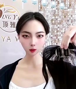 Female Head Octagonal Bangs With Fluffy And Increased Hair Volume Hairclip Poni Belah Tengah Model Curly Poni Korean Poni