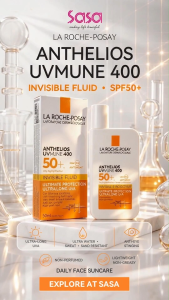 LA ROCHE‑POSAY Anthelios Uvmune 400 Invisible Fluid SPF50+ PA++++ Sunscreen Non‑Perfumed Water Sweat Resistant (50ml / 50ml x2)
