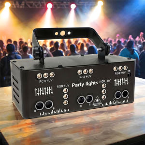 WUZSTAR Proffessional DJ Lights for Party 21 Lens RGB UV Disco Strobe Stage Lighting Support DMX 512 Sound  Remote Control