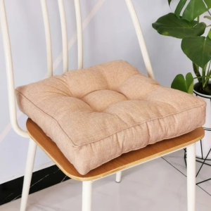 Square Chair Cushions Thickened Linen Square Seat Cushion High Elastic Padded Home Office Chair Sofa Seat Cushion