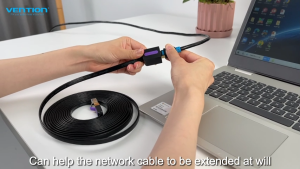 Cáp Nối Mạng Cat7 Dẹt Chống Nhiễu Vention RJ45 600MHz 10Gbps Vỏ Bọc PVC Độ Bền Cao Cáp LAN Mở Rộng Tốc Độ Cao