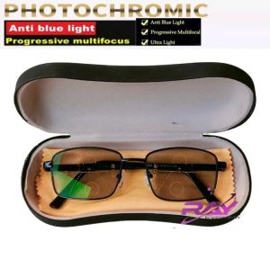 COD Kacamata Baca Lensa Progresif Photochromic Anti Radiasi Baca Dan Jalan Lensa Berubah Warna Otomatis Outdor Indor Kacamata Progresif Bleuecromic Kavamata Plus Pria Kacamata Baca anti blueray