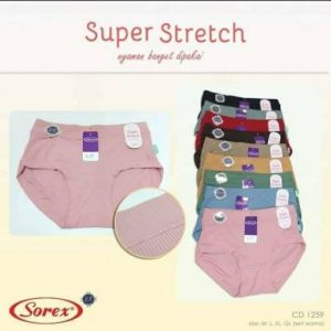 6 pcs Cd Sorex 1259 | CD Super Stretch Tersedia dalam 4 ukuran : M L EL (XL) QL (XXL)