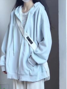 SHUQINGLAI | Fluffy Hooded Zip-Up Cardigan Sweater