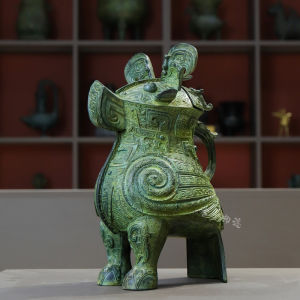 ถ้วยทองแดงรูปนกฮูก วัสดุอื่นๆ งานฝีมือโบราณ ของขวัญสำหรับการประชุม ตกแต่งบ้าน สไตล์จีนโบราณ ถ้วยทองแดงรูปนกฮูก