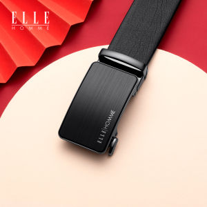 ELLE Mens Genuine Leather Belt Luxury Business Automatic Buckle Waist Belt Youth Middle-aged Suitable All Seasons