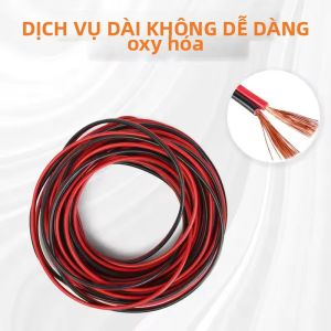 Cáp Loa Đỏ & Đen 5/10M 2*0.3mm/2*0.5mm Lõi Âm Thanh Đồng Mạ Thiếc 2 Pin AWG Cho Hệ Thống Âm Thanh Nổi Tại Nhà HiFi Xe Hơi