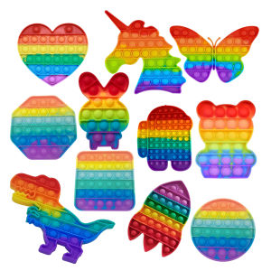 Push Pop Bubble Fidget Sensory Toy Stress Relief Toys Pack for Kids Adults Rainbow Anti-Anxiety Tools Office Stress Relief Toys