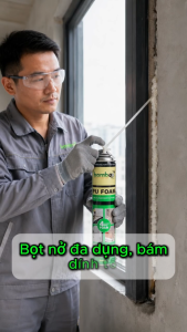 Bamboooo PU Foam bọt PU đa năng 4 trong 1 làm kín cửa sổ khe nứt tường ống dẫn khe hở công trình.