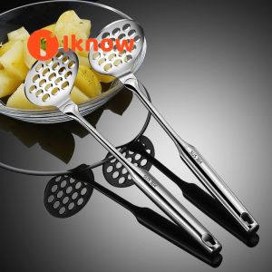 I know 304 Stainless Steel Potato Masher with Hollow Handle - Manual Press for Baby Food & Kitchen Use