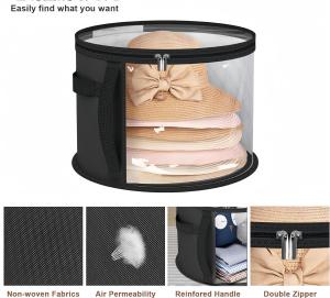 【On Sale】Hat Storage Box Portable Mesh Organizer Bucket Foldable Large Capacity Round Travel Hat Container