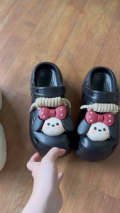 [MẪU MỚI] E933+15 Dép Cross Nữ đế bánh mì cao 5f sticker chuột Minmie siêu cute chất EVA nhẹ chống trơn trượt xịn sò