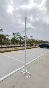 Outdoor 10FT (3M) CCTV Pole Heavy-Duty Galvanized Anti-Rust CCTV Pole with Camera Brackets & Lightning Rod & Screws