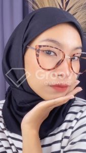 Groovy Eyewear - Kacamata Rissa Cat Eye Normal Minus Cylinder Antiradiasi UV