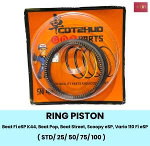 Ring Piston-Seher Ukuran Standard/25/50/75/100 Beat Fi eSP K44 & Beat Pop & Beat Street & Scoopy eSP & Vario 110 Fi eSP