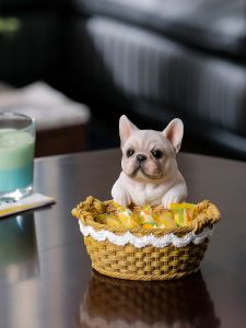ของตกแต่งบ้านรูปสุนัขฝรั่งเศส Adorable Dog Key Storage Decorative Accessories Living Room Home Entrance Decor Gifts