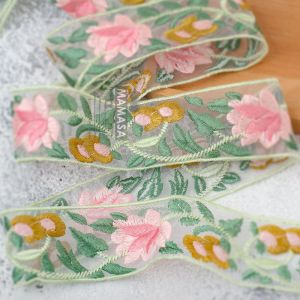 Thickened Embroidered Lace Knitted Euro Organza Braid DIY Hanfu Ethnic Style Clothing Accessories Home Fabric Sewing Supplies