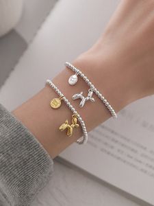 สวยงามแฟชั่น ป้ายโชคดี สีทอง สีเงิน น้องหมาน่ารัก สร้อยข้อมือ ของขวัญสำหรับวันเกิด วันวาเลนไทน์ Bracelet