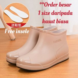 Kasut sawah bendang perempuan tinggi 15cm/Kasut kebun/High quality soft comfortable ladies waterproof rain boots