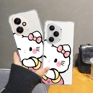 เคสโทรศัพท์ Honor400 Honor 400 Pro Honor400Pro 5G สุดสร้างสรรค์ดีไซน์ใหม่น่ารักเฮลโลคิตตี้ซิลิโคนใสกันกระแทกกรอบนิ่ม2025