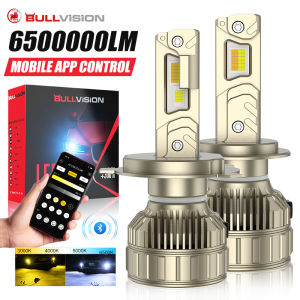 3 Colors H4 H7 H11 LED Headlight H1 H3 HB3 9005 HB4 9006 9012 HBR2 Bluetooth APP Control 3000K-6500K Auto Bulb Strobe LED Lights