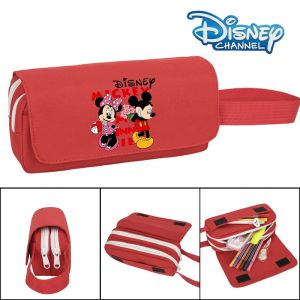 Christmas gifts Disney Anime Zippered Pencil Case Mickey Mouse Anime Portable Clutch Mobile Phone Cosmetic Storage Bag Kawaii Boy Girl Xmas Gift