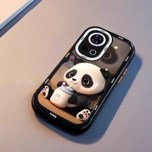 Full Coverage Huawei Nova13Pro Phone Case Womens Fun Panda Silicone Protective Cover Anti-Fall Cute Cartoon Design Eco-Friendly
