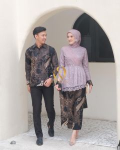 Batik Couple Kebaya Modern Kebaya Wisuda Lamaran Baju Tunangan Batik Brukat Terbaru Baju Couple Kondangan Terbaru 2022 Zafina Series Inggita Mauve