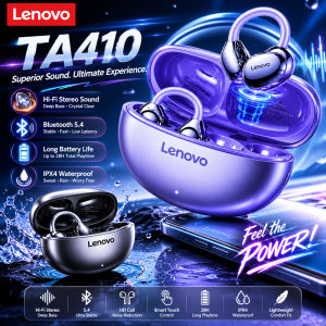 Lenovo | Lenovo Wireless Bluetooth 5.4 Earphones TWS Panoramic Sound Effects Ultra Long Battry Life Headphones Comfortable To Wear TA410