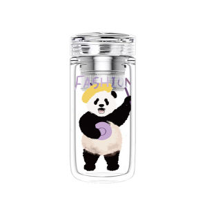 Cupmystery Cartoon Panda Glass Cup Cute Double Layer Tea Brewing Glass Cup High Aesthetic Value Water Cup for Girls