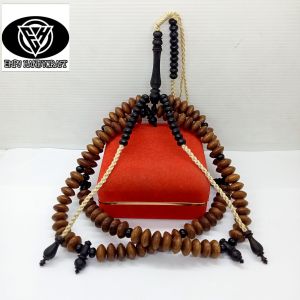 tasbih tijani kayu kelor emas kombinasi kelor hitam