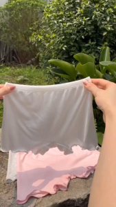 [10-65kg] Quần đùi mặc váy Gee chống cuộn quần bảo hộ mặc trong váy màu trắng xám hồng vải sồi tăm mềm mịn co giãn