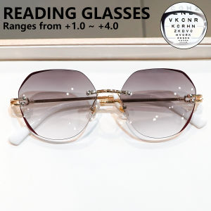 New Fashionable Reading Glasses,Square Frame Elegant Frameless Simple Exquisite Personality Suitable for Office Wear Use